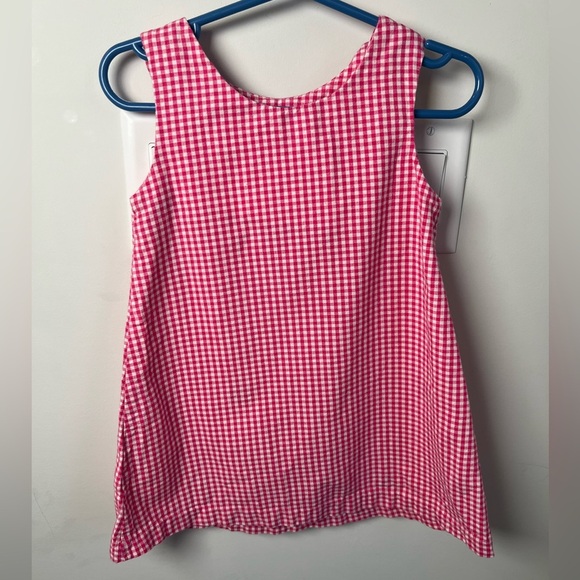 Rare Editions Pink & White Checkered Dress with Embroidered Cartoon Frogs 2T - Picture 6 of 6